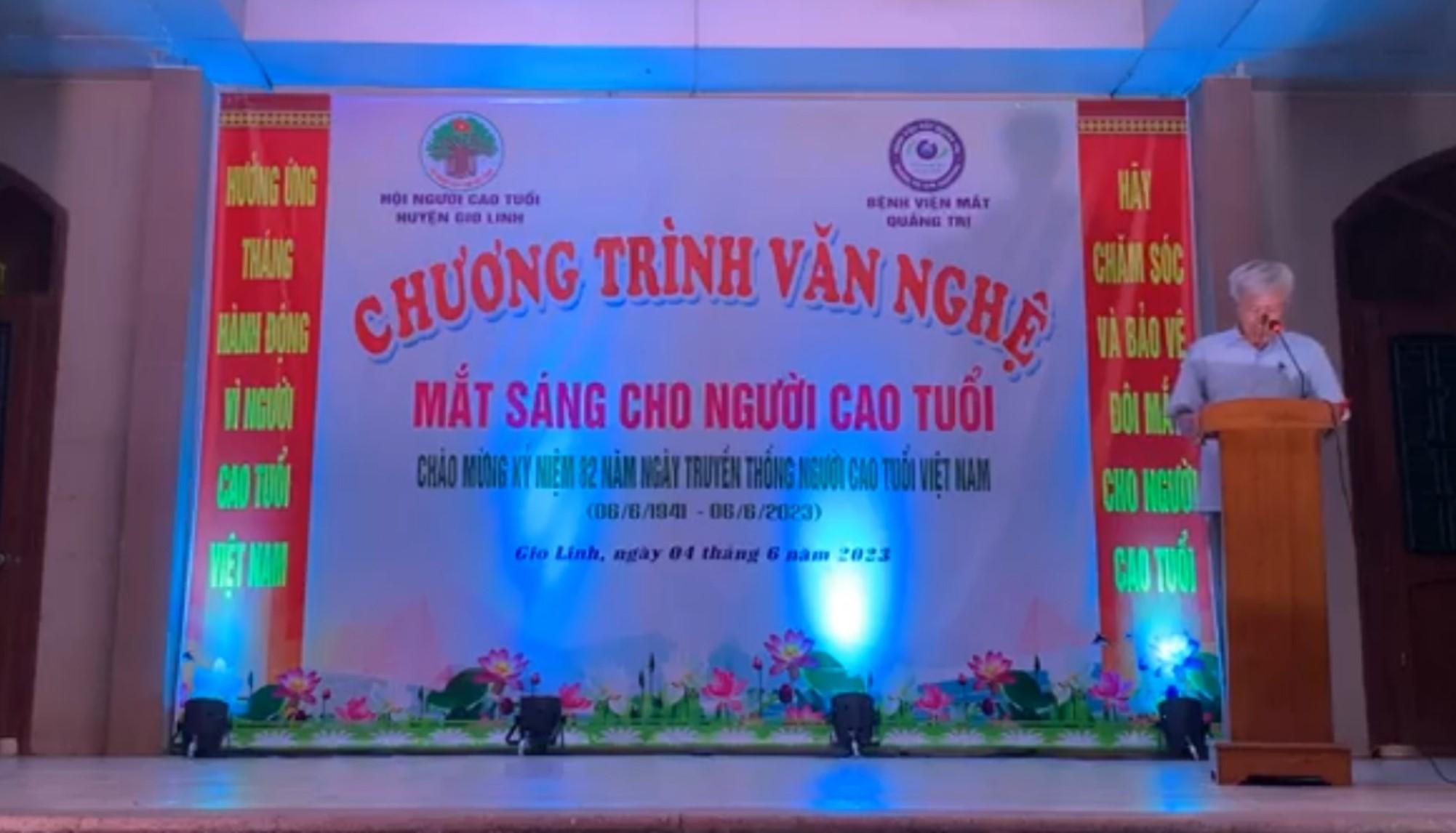 Hội Người cao tuổi huyện Gio Linh - Bệnh viện mắt tỉnh Quảng Trị tổ chức chương trình văn nghệ với...